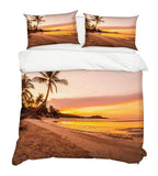 3D Sunset Sea Beach Quilt Cover Set Bedding Set Pillowcases 59- Jess Art Decoration