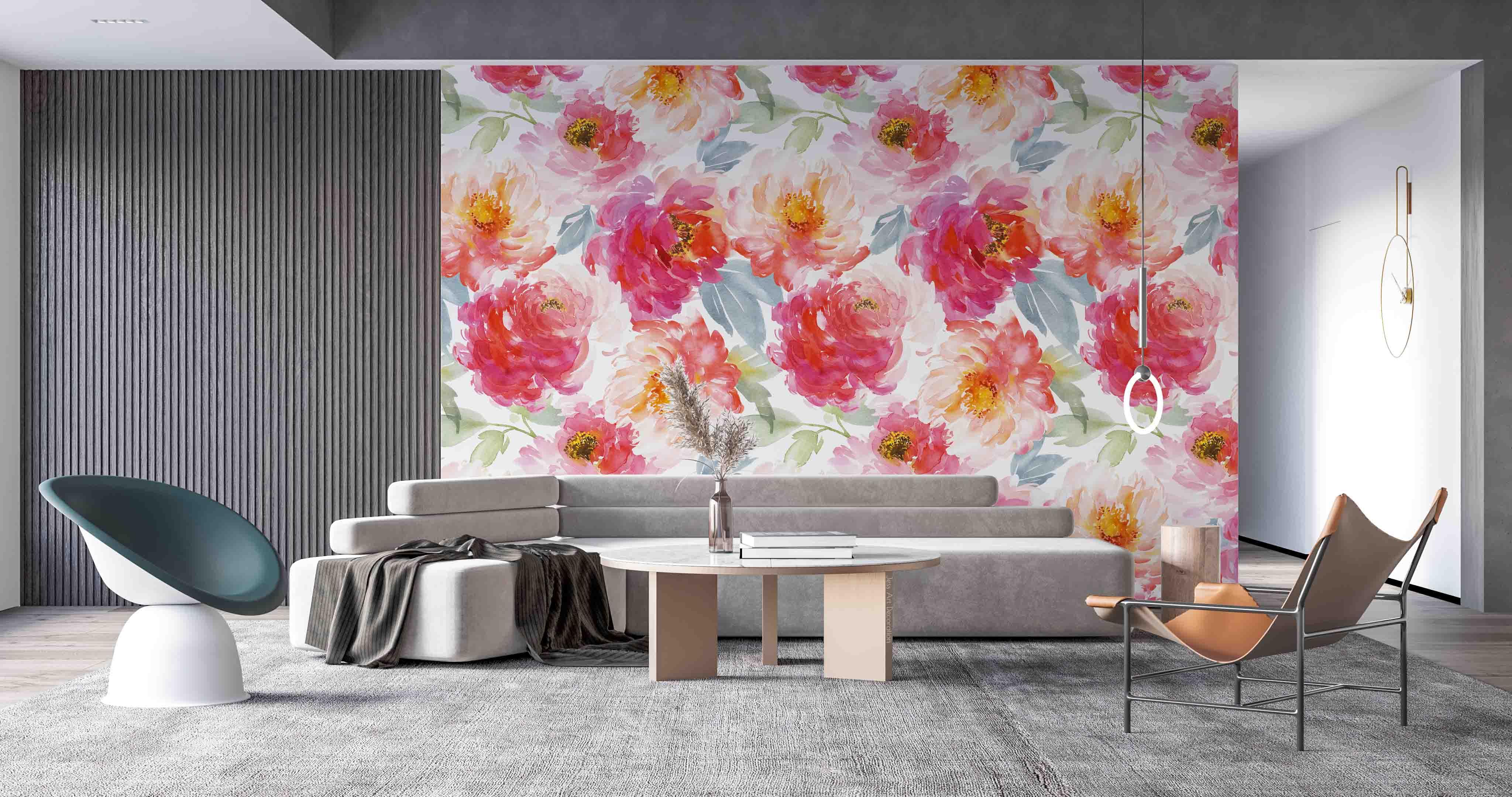 3D Pink Flower Oil Painting Wall Mural Wallpaper GD 2588- Jess Art Decoration