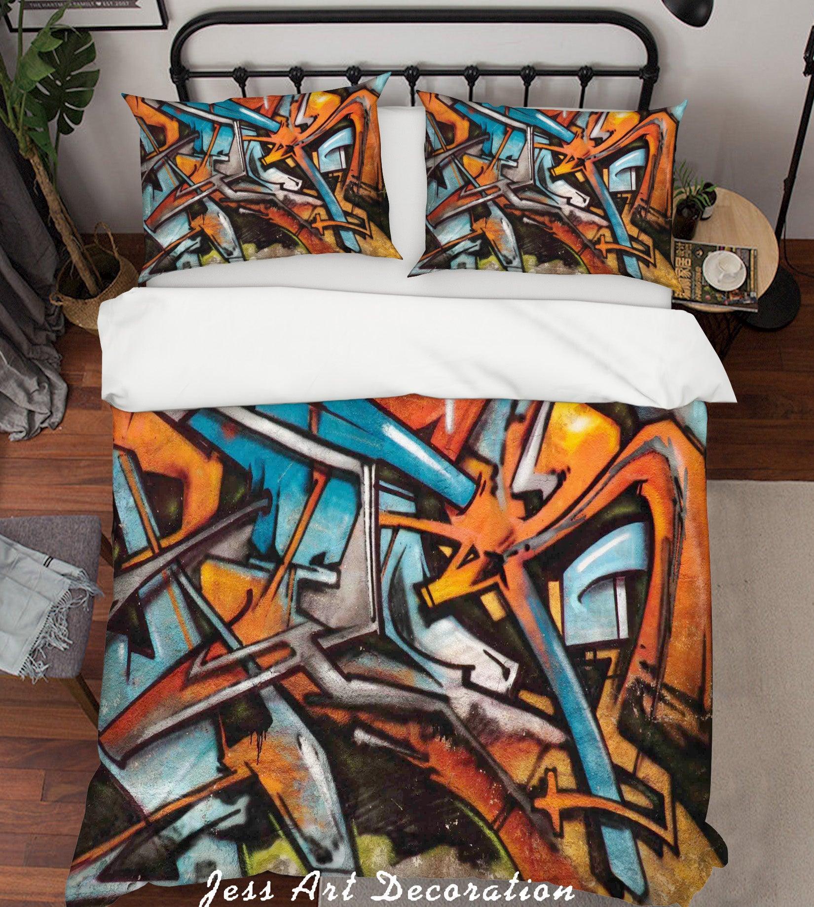 3D Graffiti Quilt Cover Set Bedding Set Pillowcases 05- Jess Art Decoration