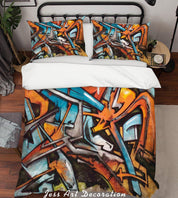 3D Graffiti Quilt Cover Set Bedding Set Pillowcases 05- Jess Art Decoration