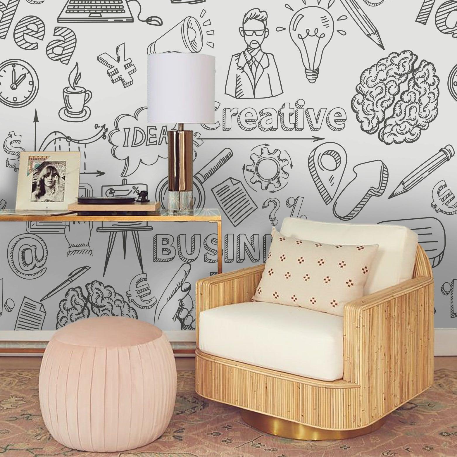 3D Business Idea Sketch Wall Mural Wallpaper 7- Jess Art Decoration