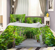 3D Wood Bridge Planting Quilt Cover Set Bedding Set Pillowcases 102- Jess Art Decoration
