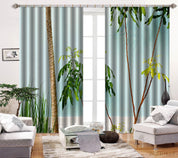 3D Beach Coconut Tree Nature Landscape Curtains and Drapes LQH 10- Jess Art Decoration