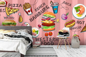 3D cokes hamburger pizza french fries wall mural wallpaper 36- Jess Art Decoration