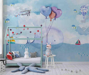 3D Sailing Balloon Sea sailing balloon sea nursery mural wall mural wallpaper for nursery - view 2