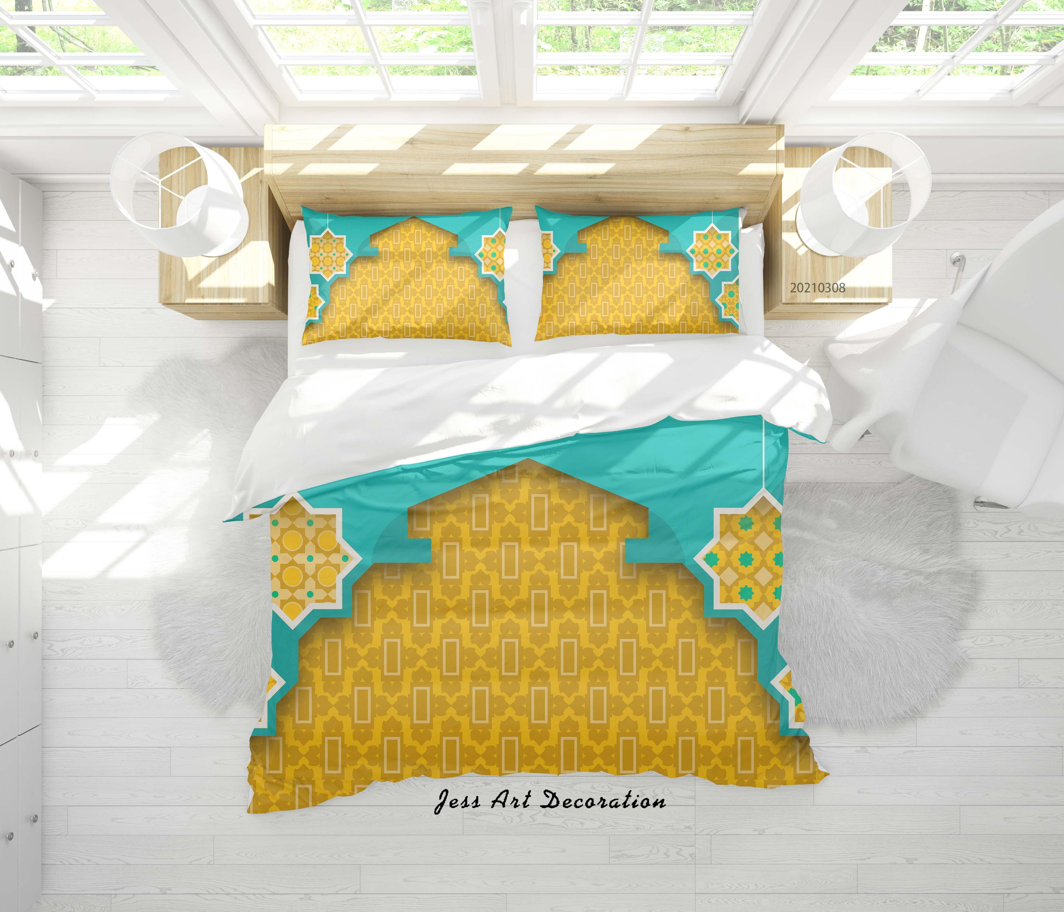 3D Abstract Geometric Decoration Quilt Cover Set Bedding Set Duvet Cover Pillowcases 270- Jess Art Decoration