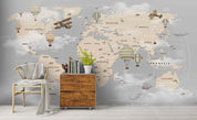 3D Retro World Map Wall Mural Wallpaper 97- Jess Art Decoration