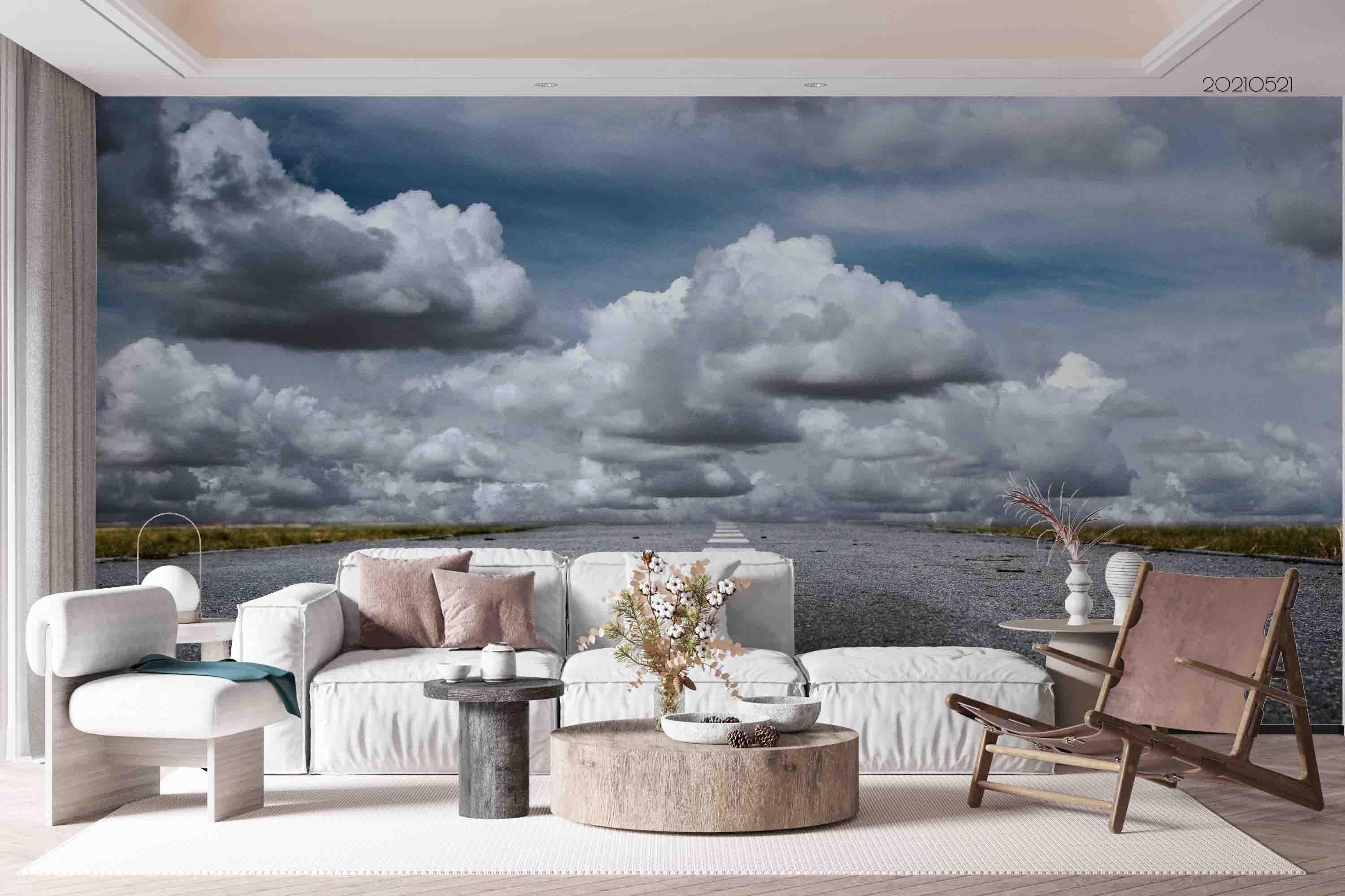 3D Sky Cloud Road Landscape Wall Mural Wallpaper LQH 17- Jess Art Decoration