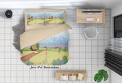 3D House Wheat Field Girl Painting Quilt Cover Set Bedding Set Duvet Cover Pillowcases A453 LQH- Jess Art Decoration