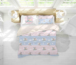 3D Pink Blue Cartoon Rhinoceros Quilt Cover Set Bedding Set Pillowcases 18- Jess Art Decoration