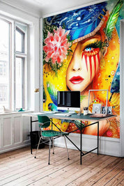 3D Colorful Beauty Floral Avatar Wall Murals 208- Jess Art Decoration
