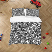 3D Abstract Illustration Art Graffiti Quilt Cover Set Bedding Set Duvet Cover Pillowcases 55- Jess Art Decoration