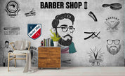 3D Barber Shop Photo Wall Mural Wallpaper 113- Jess Art Decoration