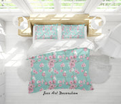 3D Colourful Plant Leaves Floral Pattern Quilt Cover Set Bedding Set Duvet Cover Pillowcases WJ 3884- Jess Art Decoration
