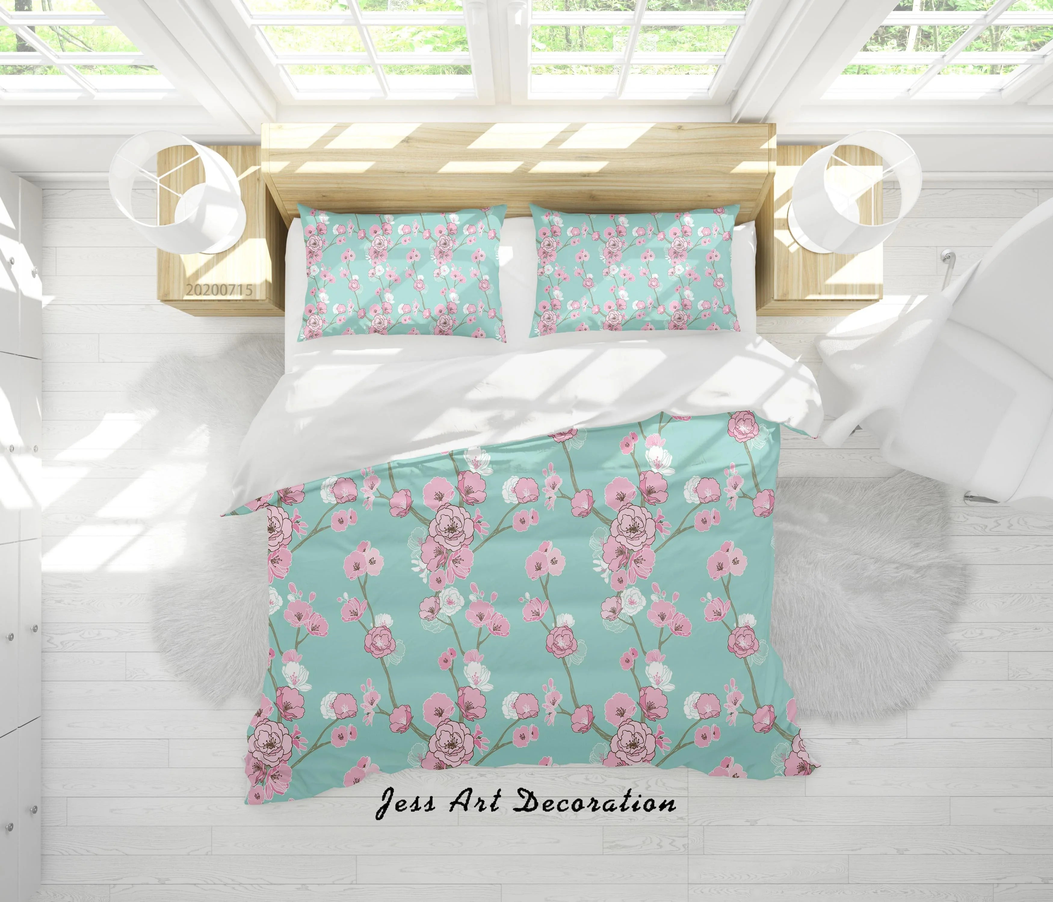 3D Colourful Plant Leaves Floral Pattern Quilt Cover Set Bedding Set Duvet Cover Pillowcases WJ 3884- Jess Art Decoration