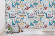 3D Cartoon Tree Plant Floral Dinosaur Animal Wall Mural Wallpaper LXL 1517- Jess Art Decoration