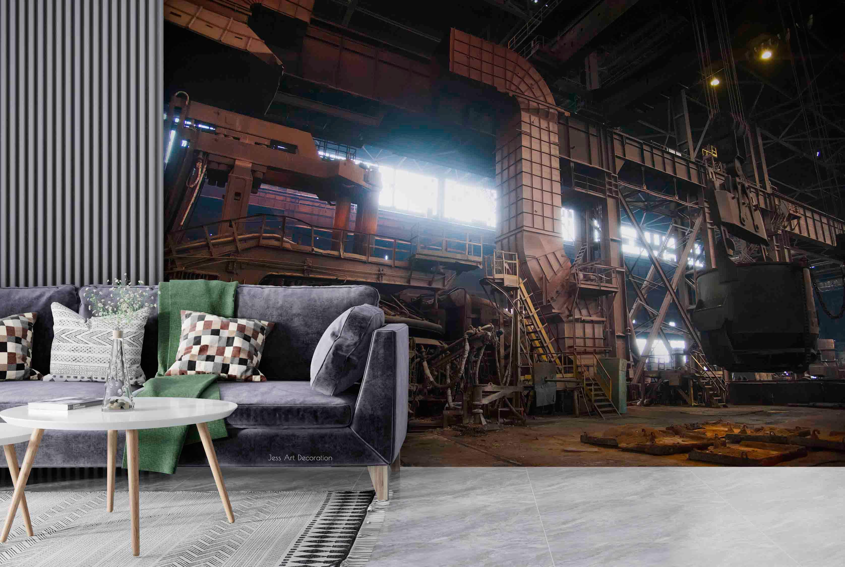 3D Factory Machinery Iron Frame Wall Mural Wallpaper GD 3041- Jess Art Decoration