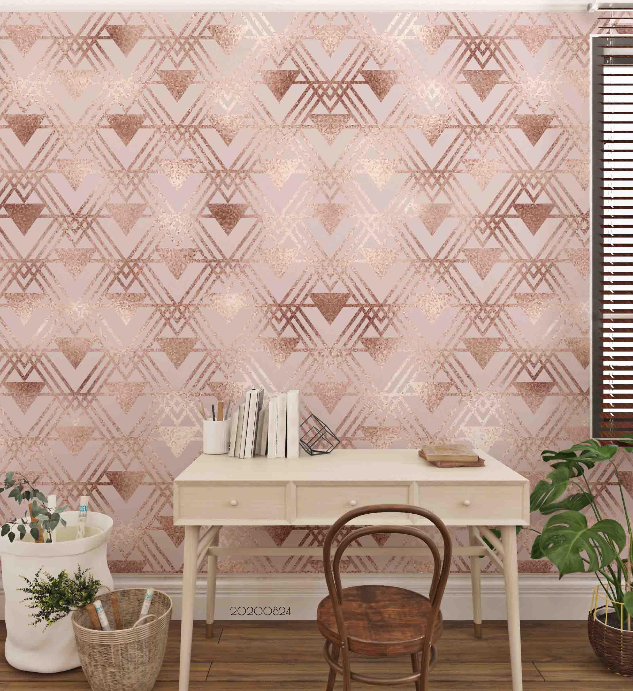 3D Abstract Pink Geometric Art Decoration Wall Mural Wallpaper 46 LQH- Jess Art Decoration