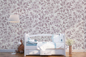 3D Grey Floral Leaves Pattern Wall Mural Wallpaper 09- Jess Art Decoration