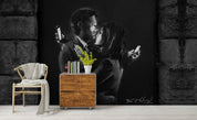 3D Dark Banksy Mural Lover Phone Hug Together Wall Mural Wallpaper ZY D128- Jess Art Decoration