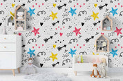 3D Cartoon Colored Star Arrow Wall Mural Wallpaper LQH 14- Jess Art Decoration