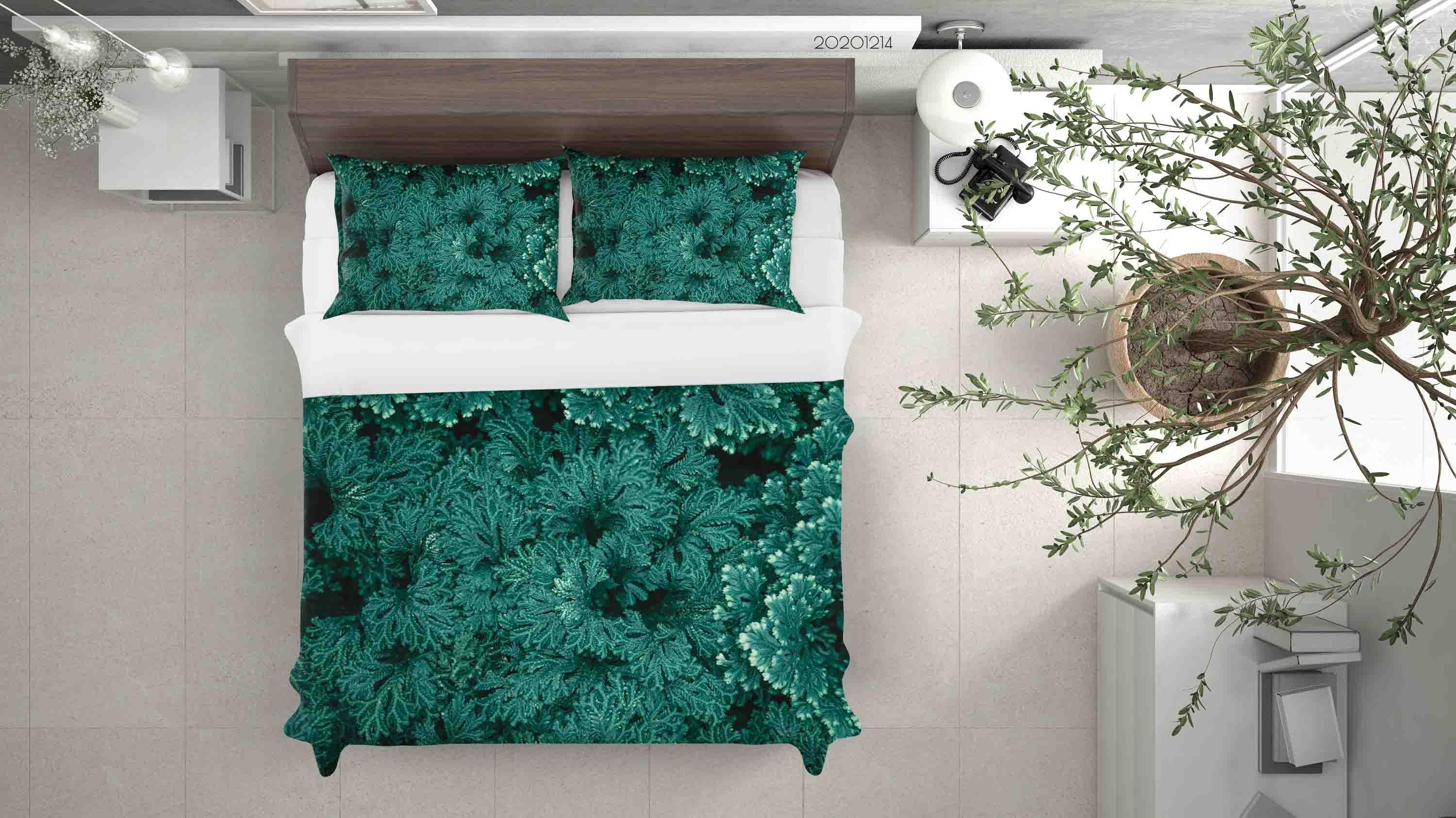 3D Abstract Green Pattern Quilt Cover Set Bedding Set Duvet Cover Pillowcases LXL- Jess Art Decoration