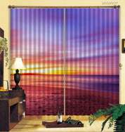 3D Beach Colorful Sky Sea Surface Curtains and Drapes GD 1479- Jess Art Decoration