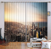 3D Sunset Sky City Architecture Curtains and Drapes LQH 120- Jess Art Decoration