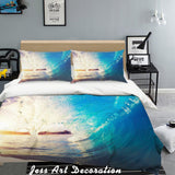 3D Blue Sea Waves Quilt Cover Set Bedding Set Pillowcases  131- Jess Art Decoration