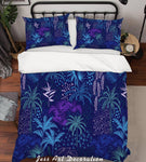 3D Blue Coconut Tree Quilt Cover Set Bedding Set Pillowcases 132- Jess Art Decoration