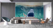 3D Glass Tank Crack Shark Mouth Wall Mural Wallpaper GD 2572- Jess Art Decoration
