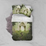 3D Green Door Quilt Cover Set Bedding Set Pillowcases 44- Jess Art Decoration