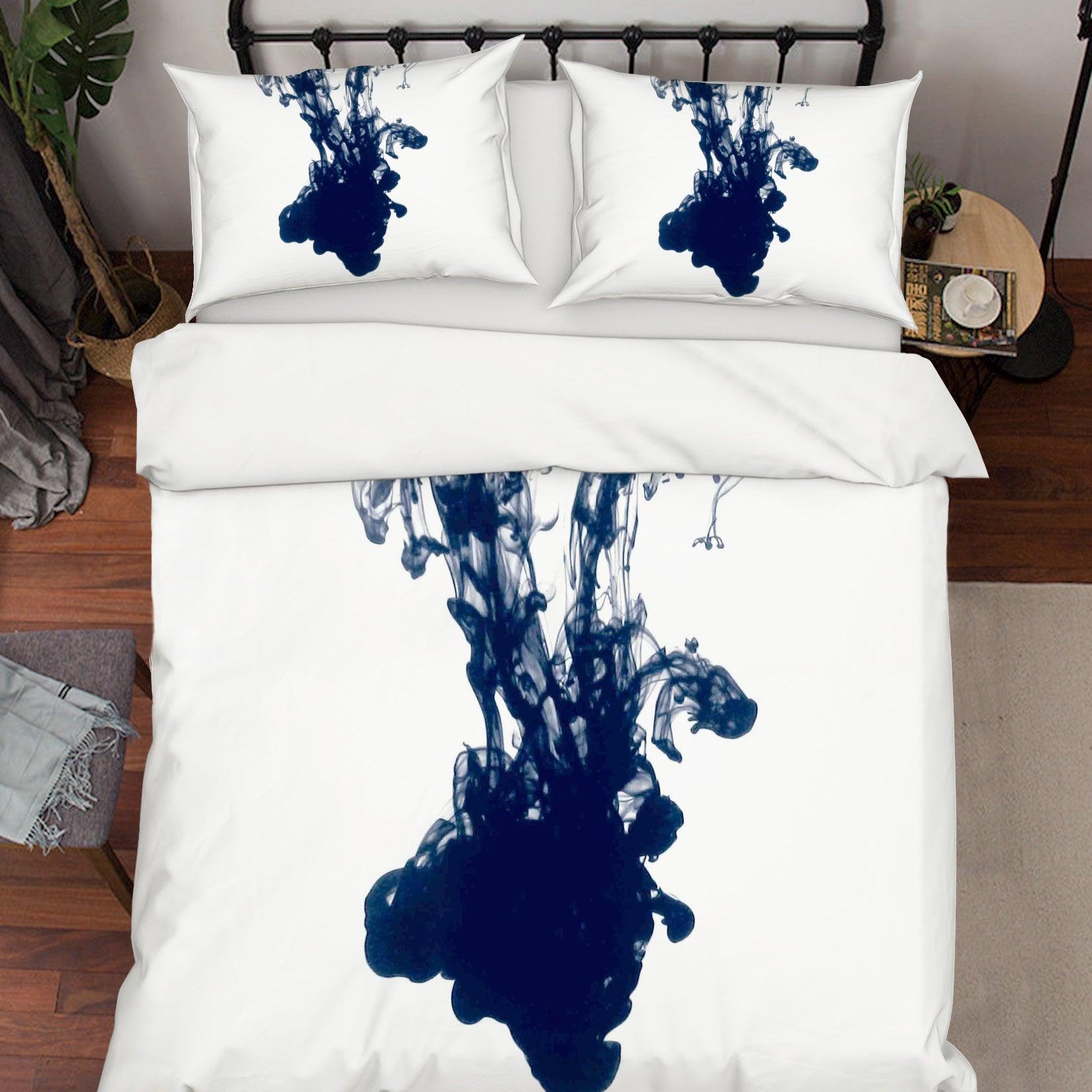 3D White Blue Watercolor Quilt Cover Set Bedding Set Pillowcases 124- Jess Art Decoration
