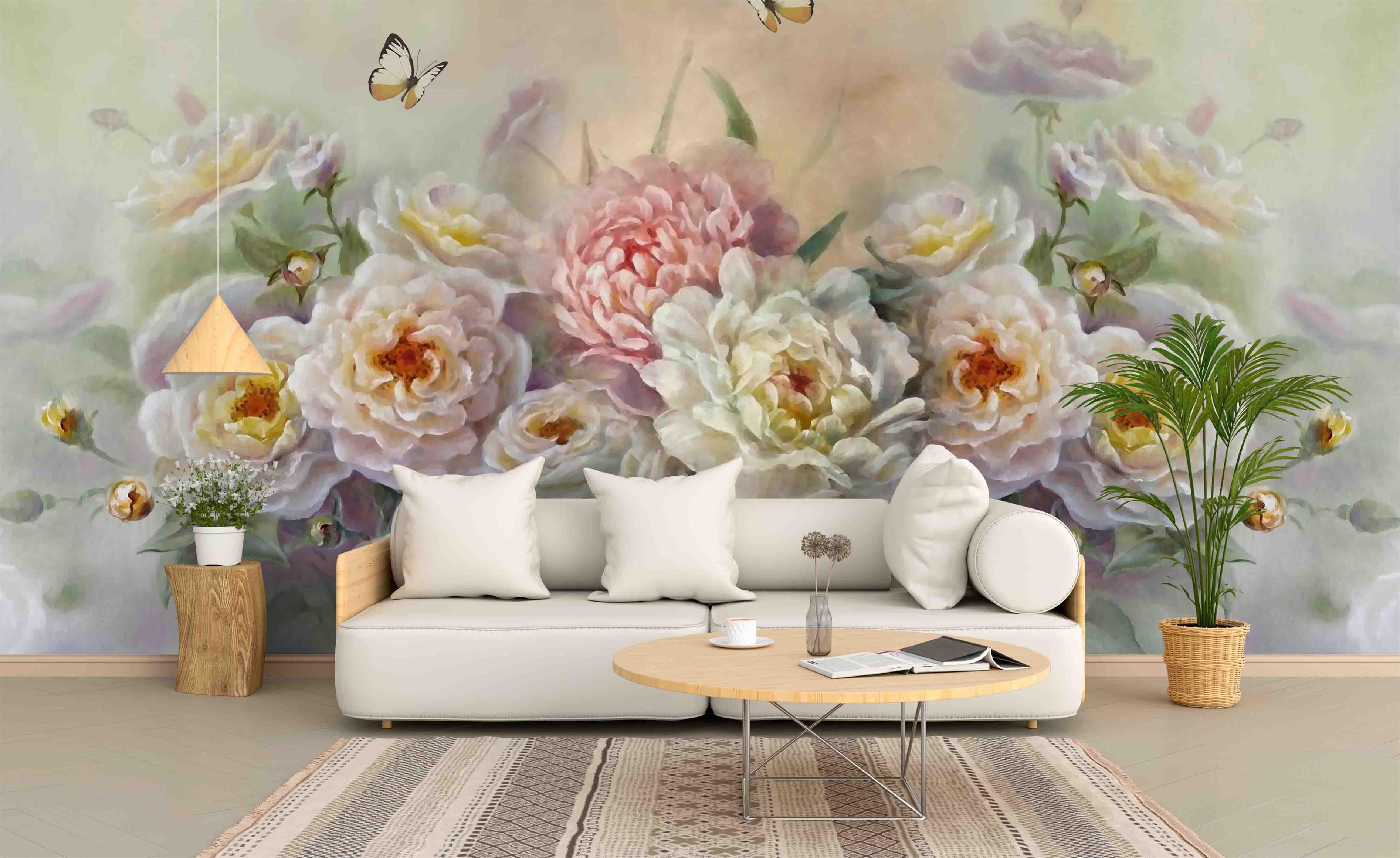 3D Watercolor Floral Butterfly Wall Mural Wallpaper 22- Jess Art Decoration