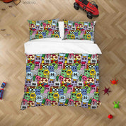3D Abstract Color Monster Graffiti Quilt Cover Set Bedding Set Duvet Cover Pillowcases 10- Jess Art Decoration