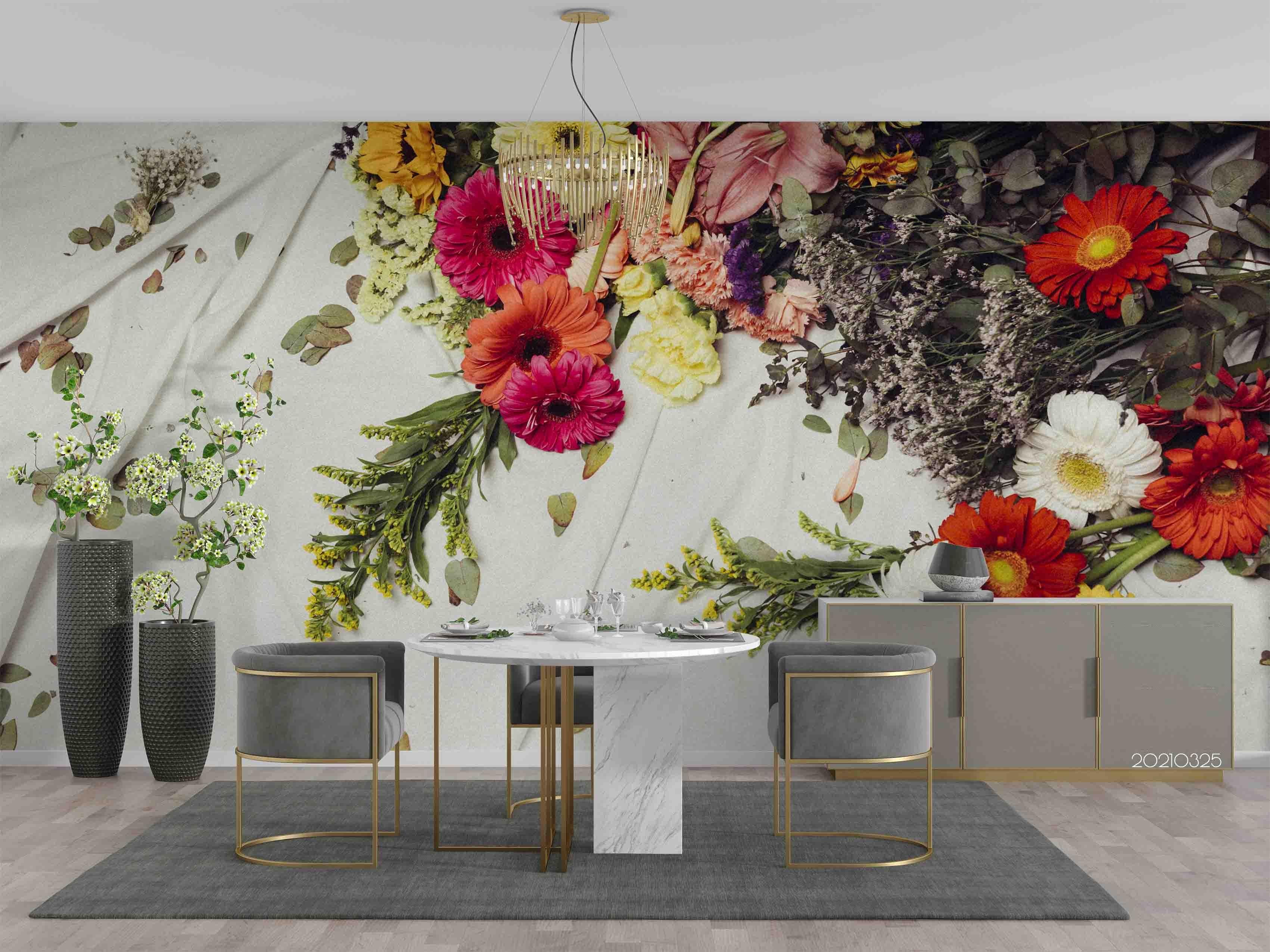 3D Color Bouquet Wall Mural Wallpaper LQH 300- Jess Art Decoration