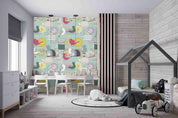 3D Cartoon Colorful Floral Teapot Bird Wall Mural Wallpaper LXL 1545- Jess Art Decoration