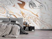 3D Neutral Abstract Marble soft neutral abstract marble wall mural wallpaper for bedroom - view 2