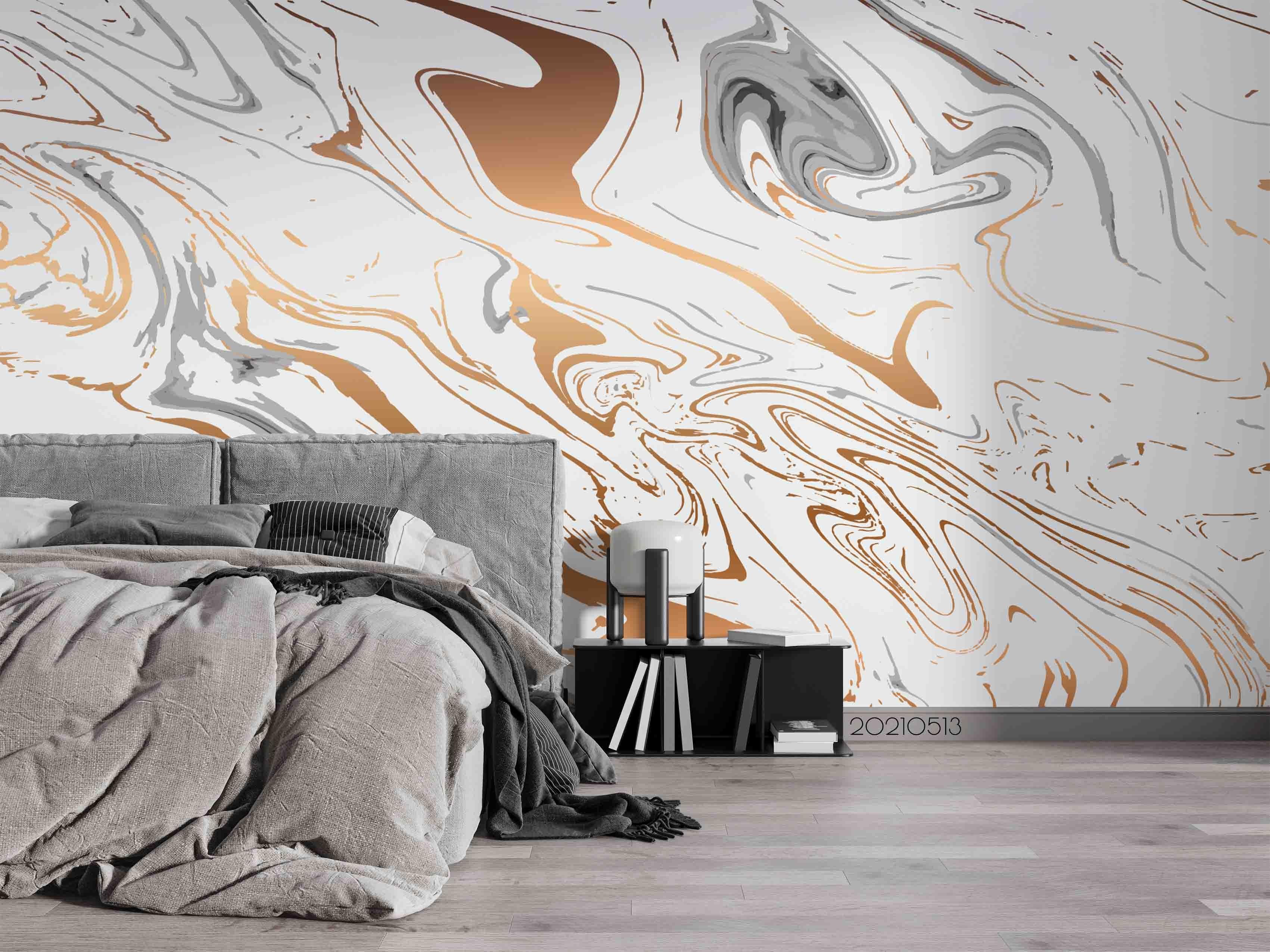 3D Neutral Abstract Marble soft neutral abstract marble wall mural wallpaper for bedroom - view 2
