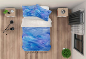 3D Blue Watercolor Quilt Cover Set Bedding Set Pillowcases 47- Jess Art Decoration