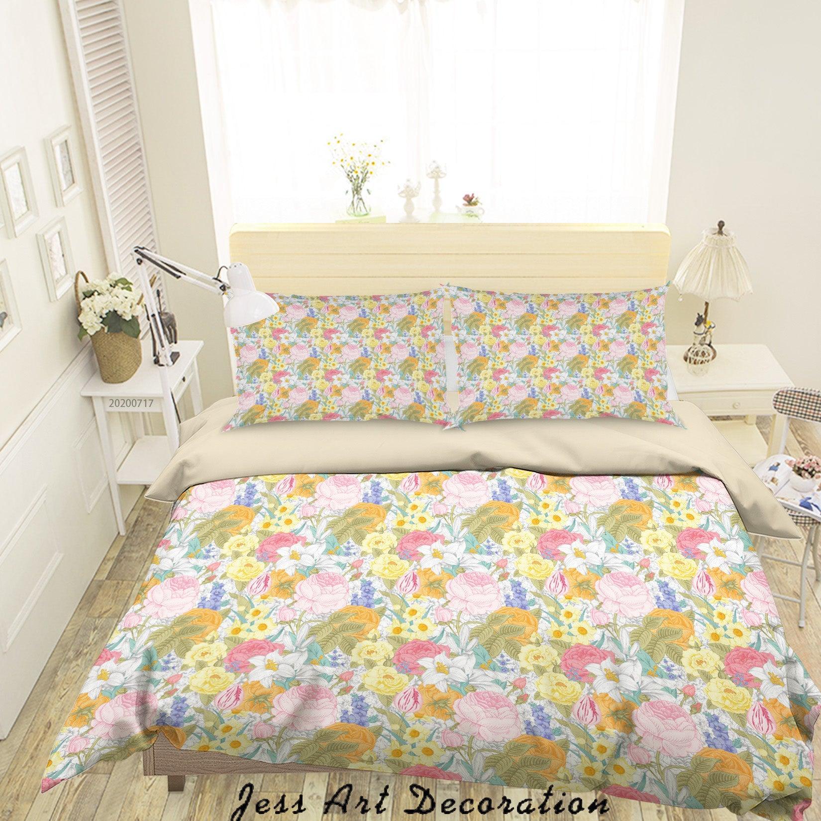 3D Vintage Floral Quilt Cover Set Bedding Set Duvet Cover Pillowcases WJ 1535- Jess Art Decoration
