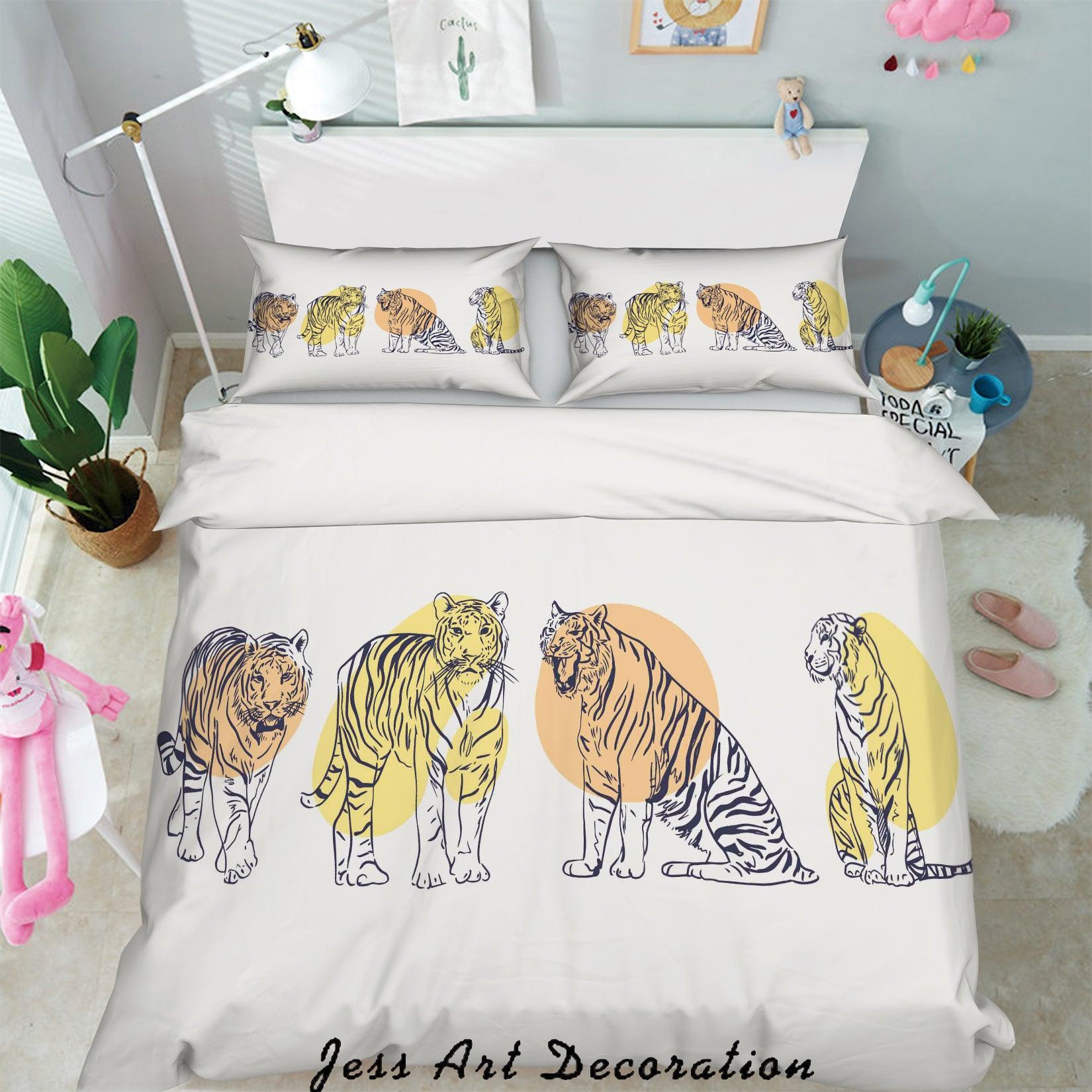 3D Sketch Tigers Quilt Cover Set Bedding Set Pillowcases 57- Jess Art Decoration