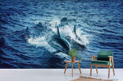 3D  Sea  Dolphin Wall Mural Wallpaper SWW439- Jess Art Decoration