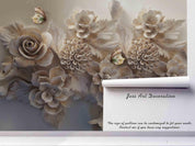 3D Emboss Floral Butterfly Wall Mural Wallpaper 11- Jess Art Decoration