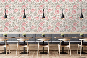 3D Hand Sketching Pink Floral Leaves Wall Mural Wallpaper LXL 1237- Jess Art Decoration