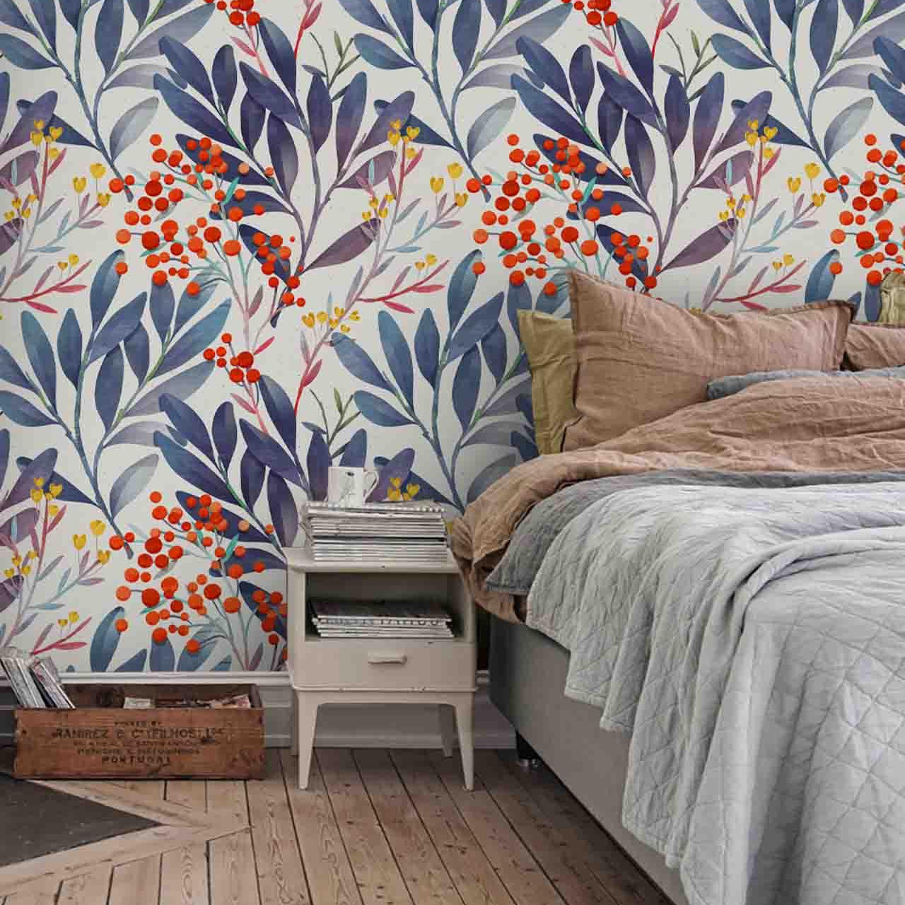 3D Plants Branch Leaves Wall Mural Wallpaper 60- Jess Art Decoration