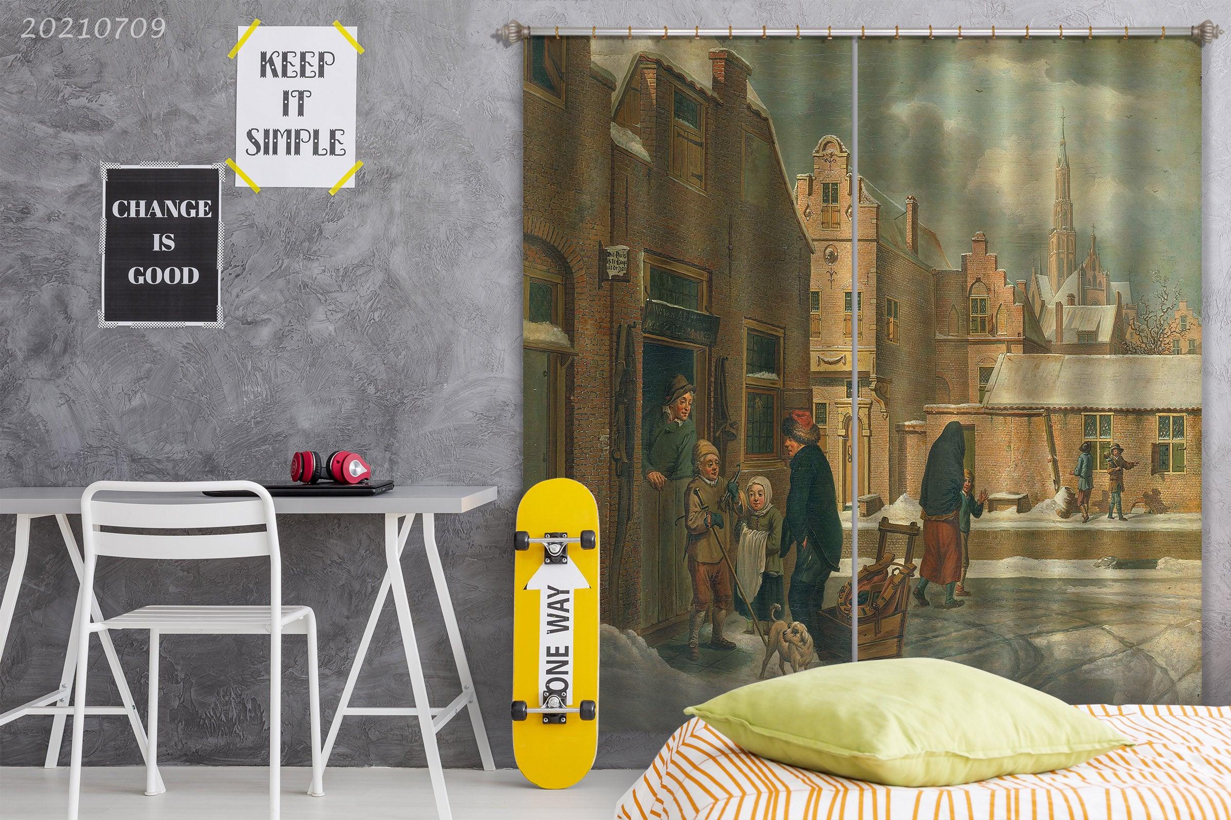 3D Landscape Oil Painting Curtains and Drapes LQH 80- Jess Art Decoration