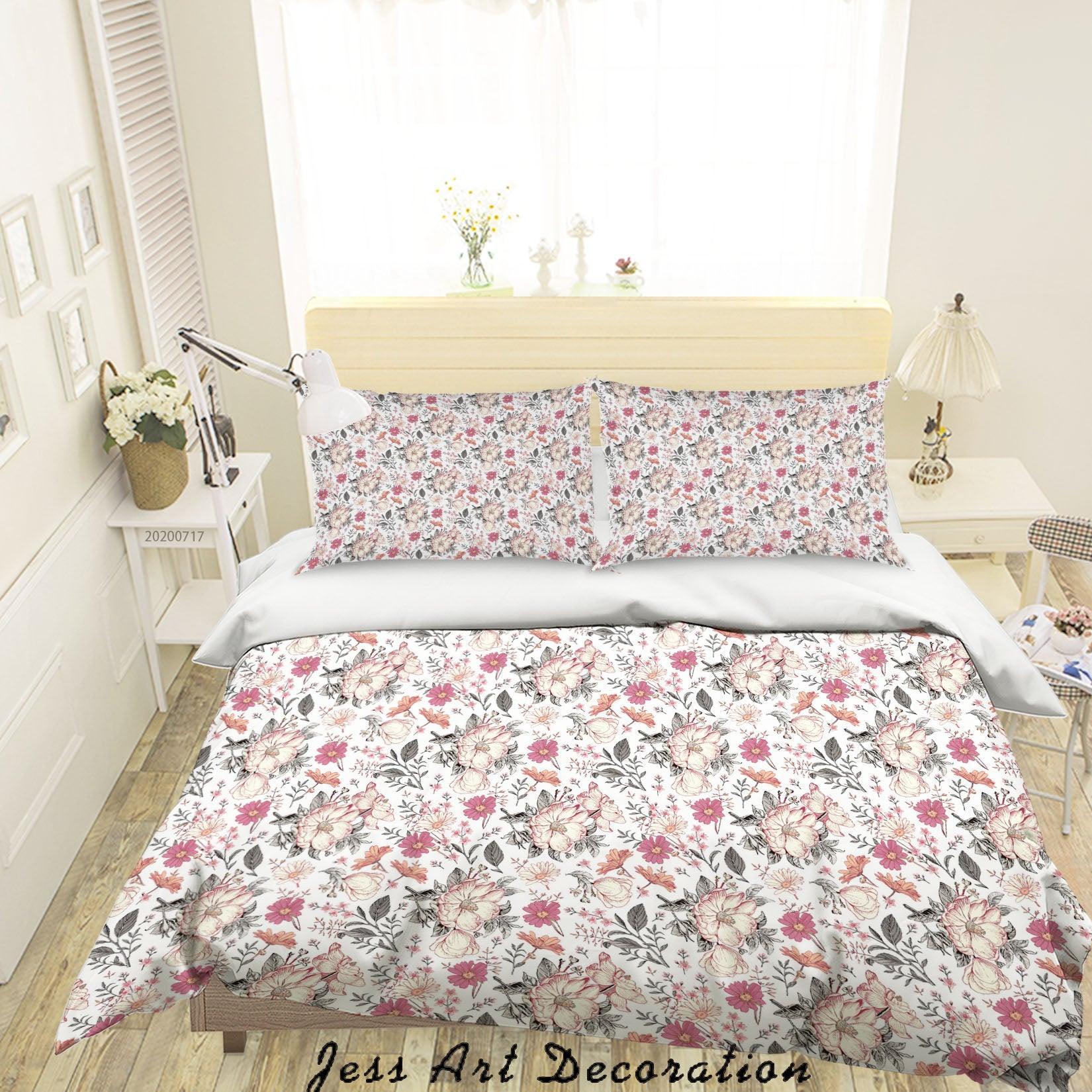 3D Vintage Floral Quilt Cover Set Bedding Set Duvet Cover Pillowcases WJ 1520- Jess Art Decoration