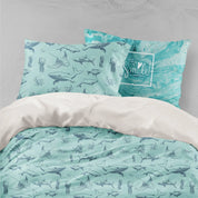 3D Green Shark Octopus Crab Quilt Cover Set Bedding Set Pillowcases 12- Jess Art Decoration