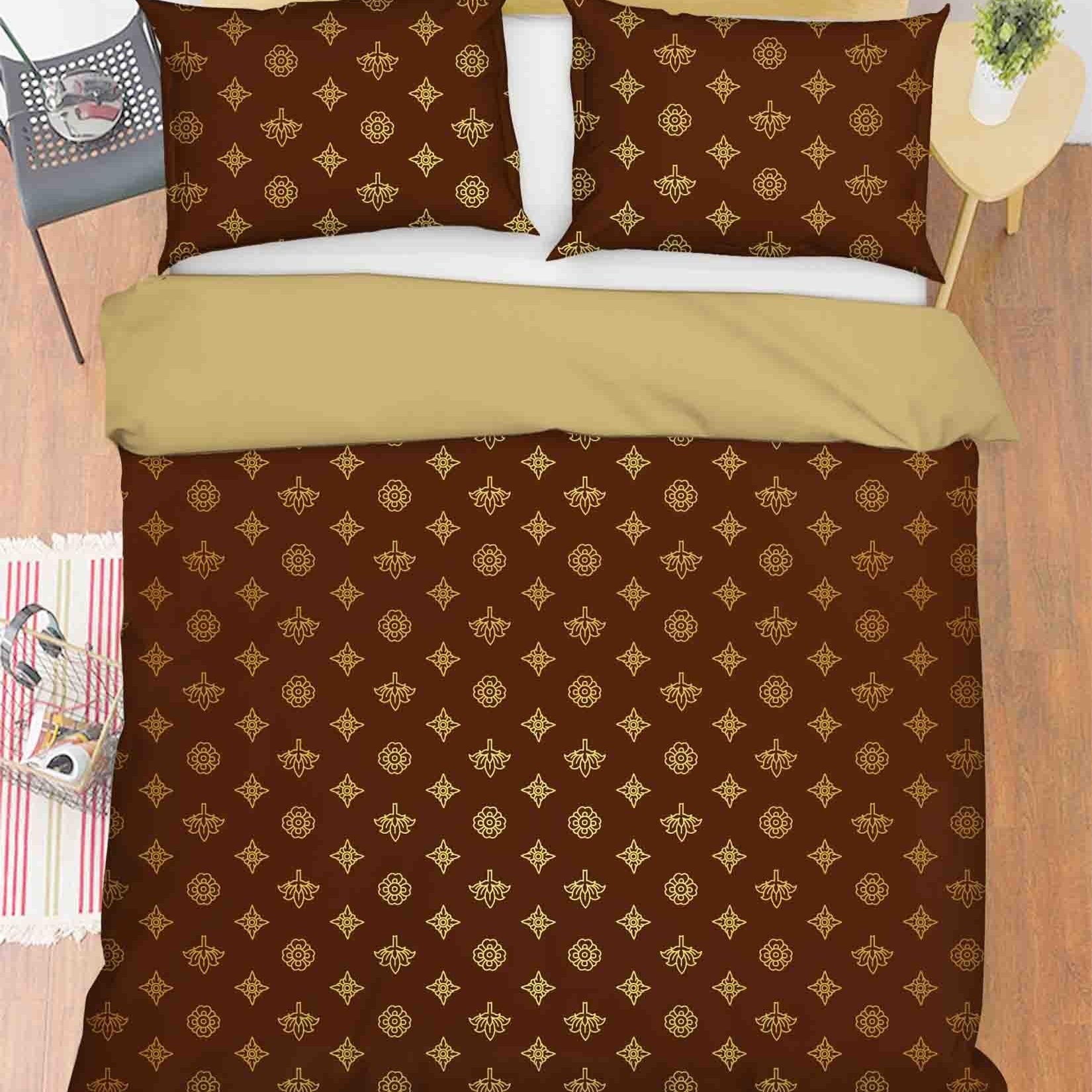 3D Abstract Golden Decoration Quilt Cover Set Bedding Set Duvet Cover Pillowcases 284- Jess Art Decoration